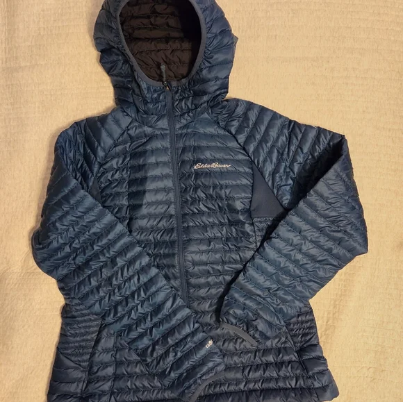 Eddie Bauer Microtherm Down Hooded Womens Jacket - Picture 2 of 11